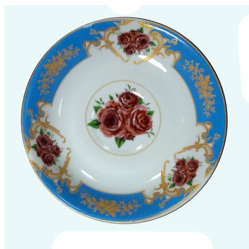 نعلبکی چینی واتسون طرح معینی 3 گل بسته 6 عددی در 5 رنگ